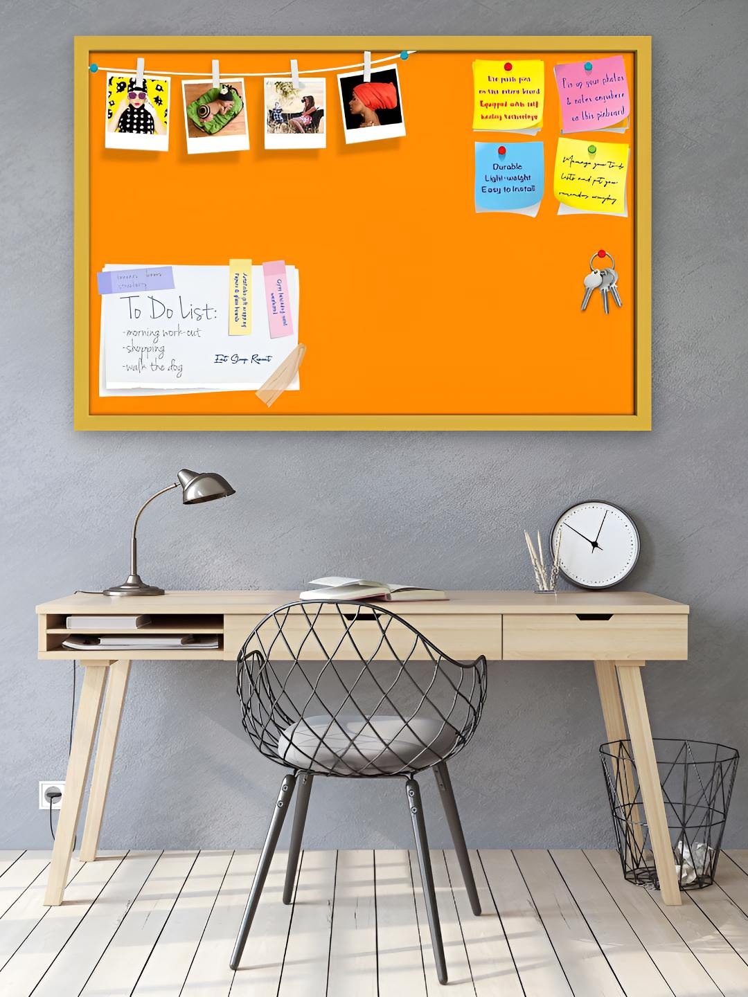 

ArtzFolio Wooden Notice Pin Board, Orange