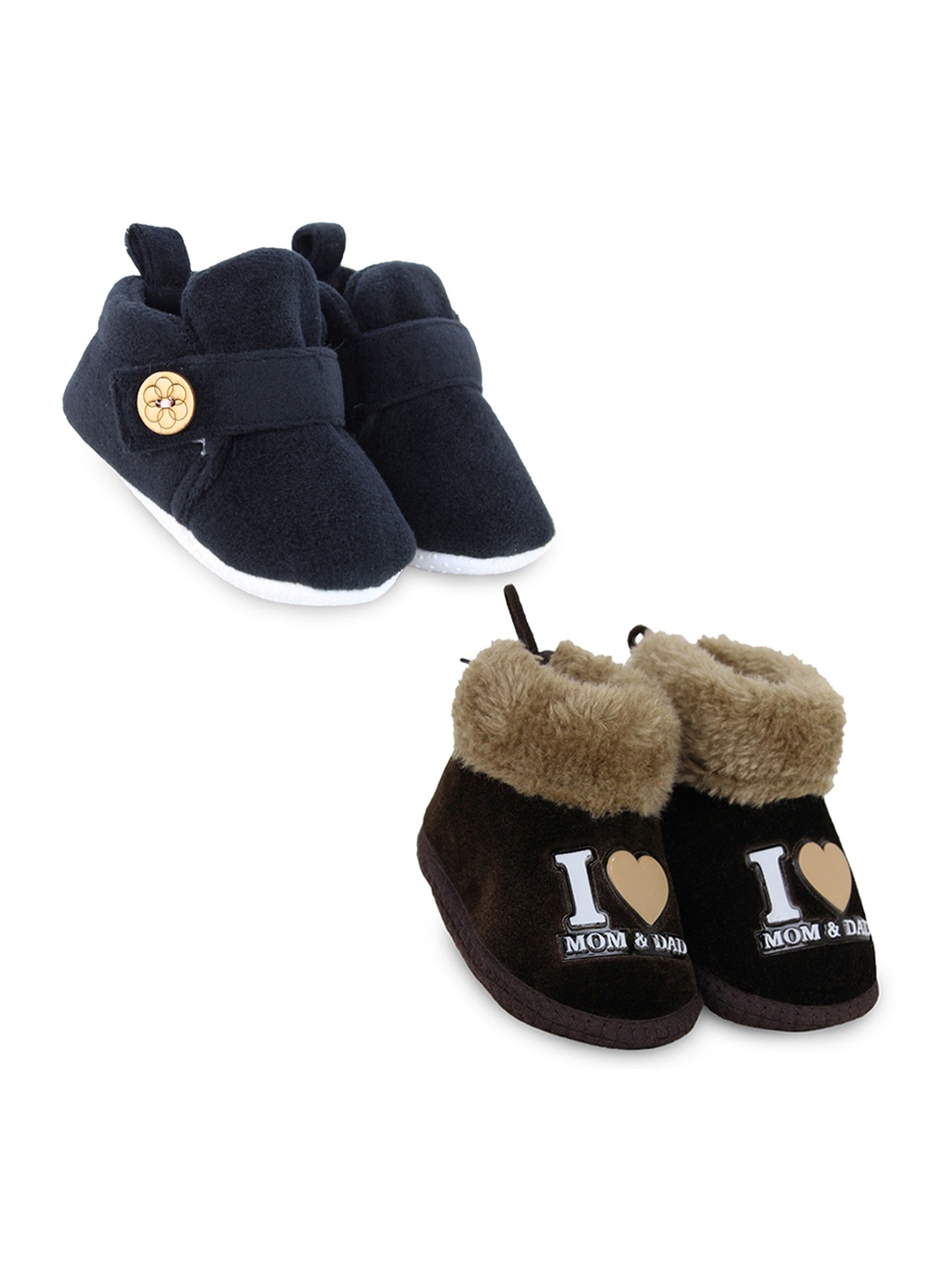 

BAESD Kids Pack of 2 Cotton Booties, Black