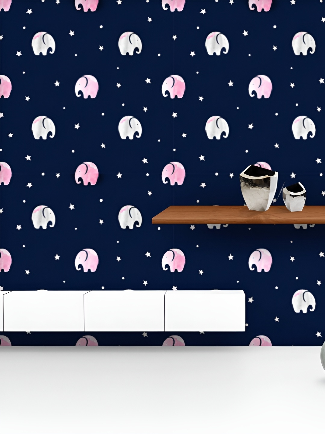 

ArtzFolio Printed UV-Resistant Anti-Bacterial Watercolor Elephants Peel & Stick Wallpaper, Multi