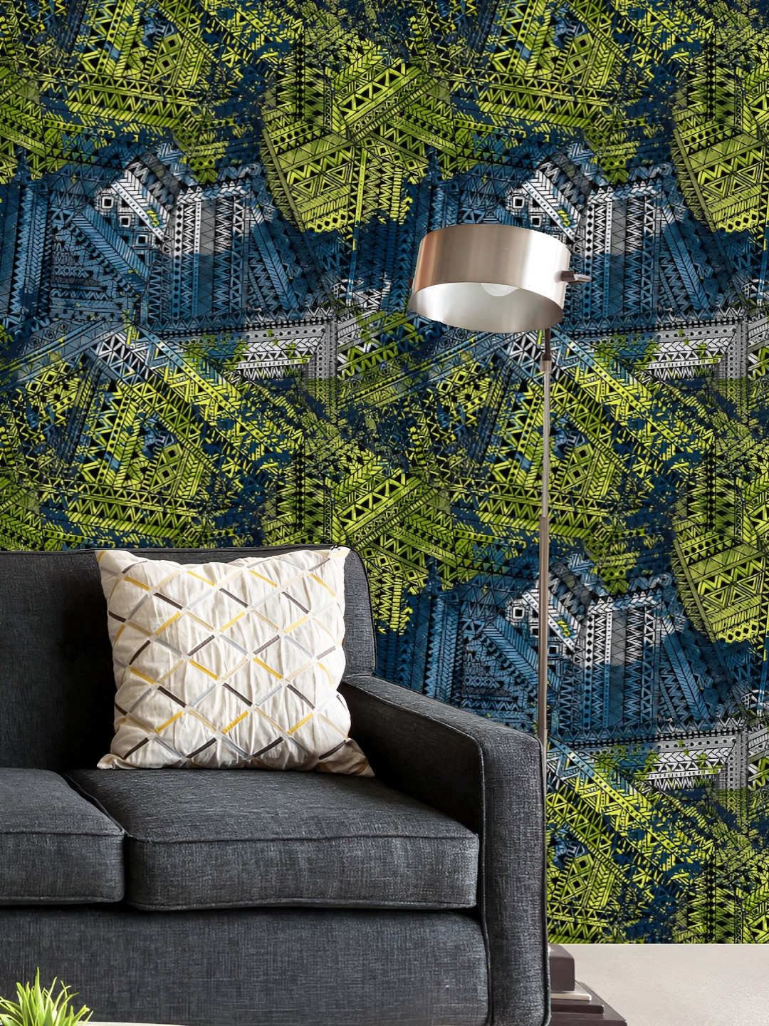 

ArtzFolio Printed UV-Resistant Anti-Bacterial Tribal Watercolor Motif Style Peel & Stick Wallpaper, Multi