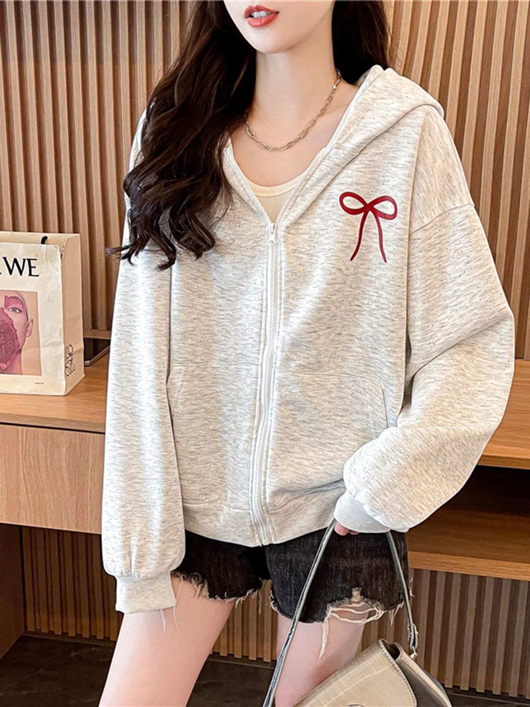 

JC Mode Women Hooded Sweatshirt, Grey