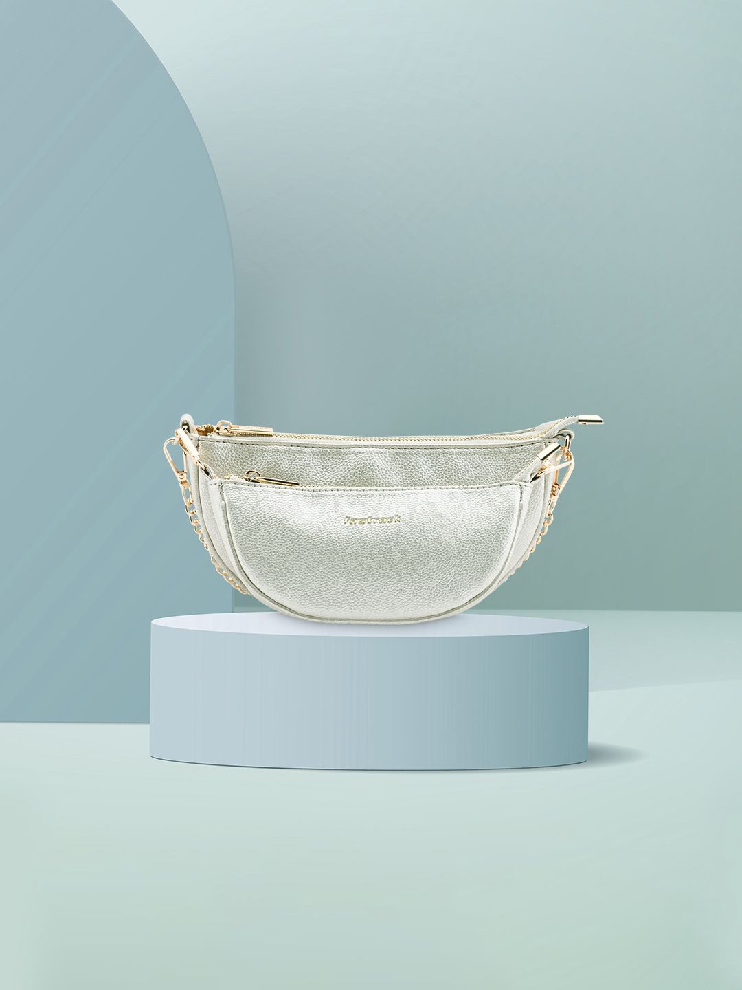 

Fastrack PU Shopper Sling Bag, Silver