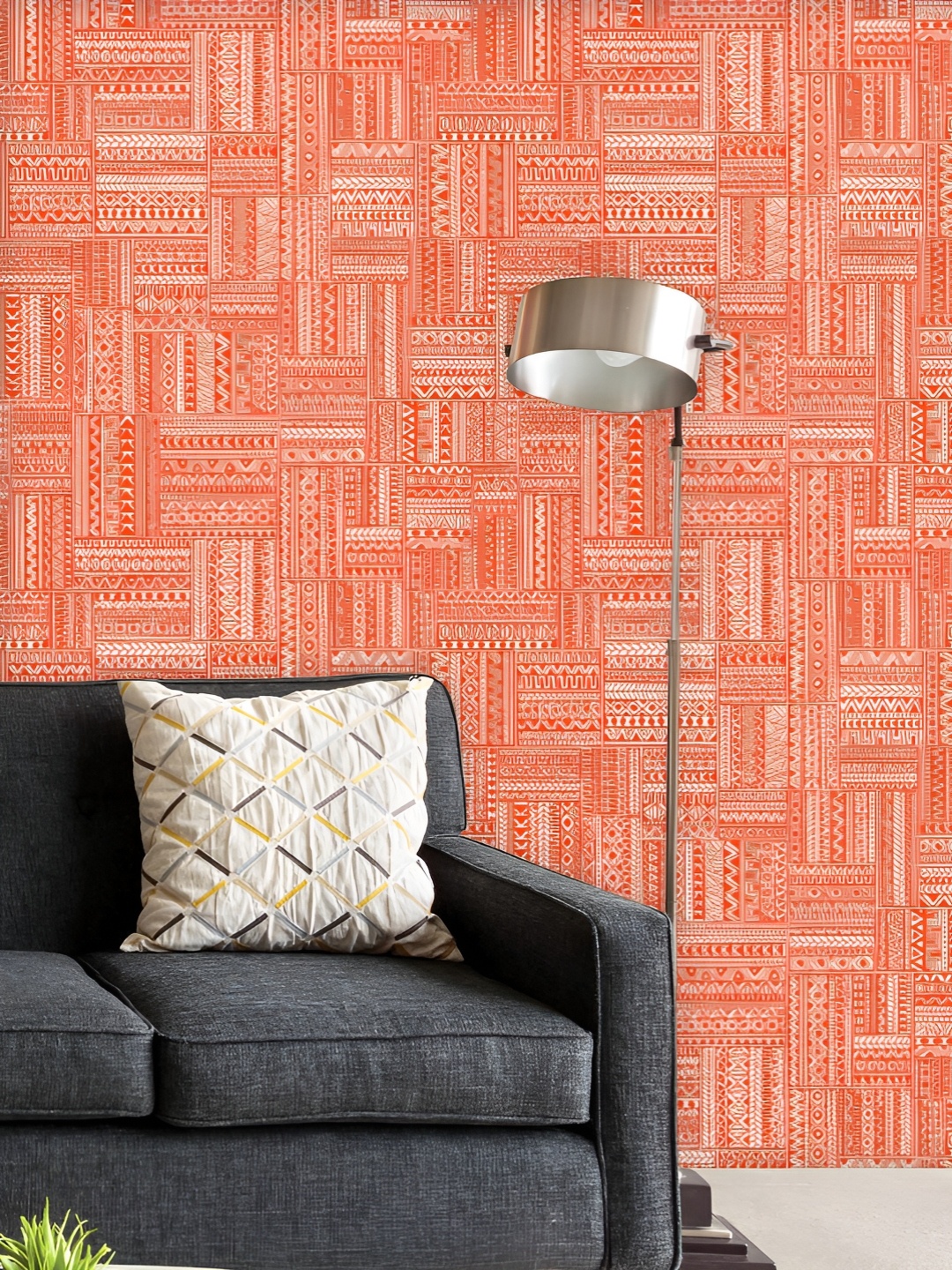 

ArtzFolio Printed UV-Resistant Anti-Bacterial Ethnic Geometric Patchwork Peel & Stick Wallpaper, Multi