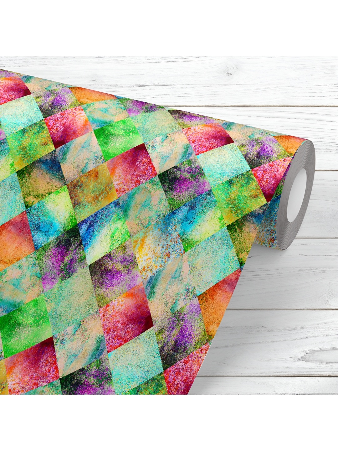 

ArtzFolio Printed UV-Resistant Anti-Bacterial Abstract Plaid Pattern Peel & Stick Wallpaper, Multi
