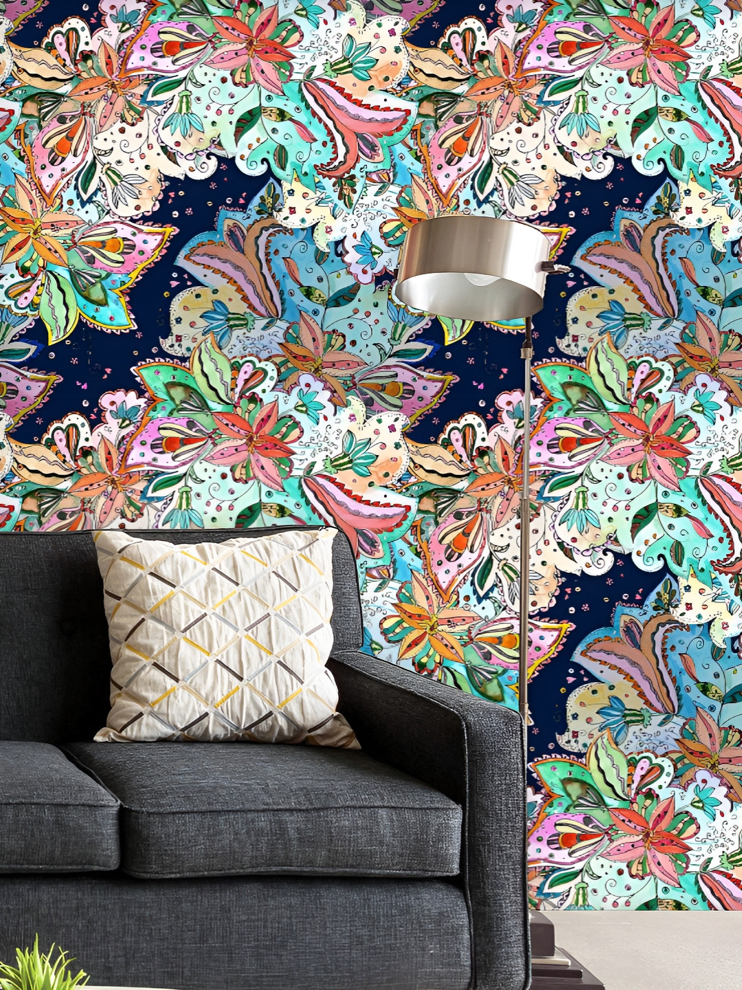 

ArtzFolio Printed UV-Resistant Anti-Bacterial Watercolor Pattern Peel & Stick Wallpaper, Multi
