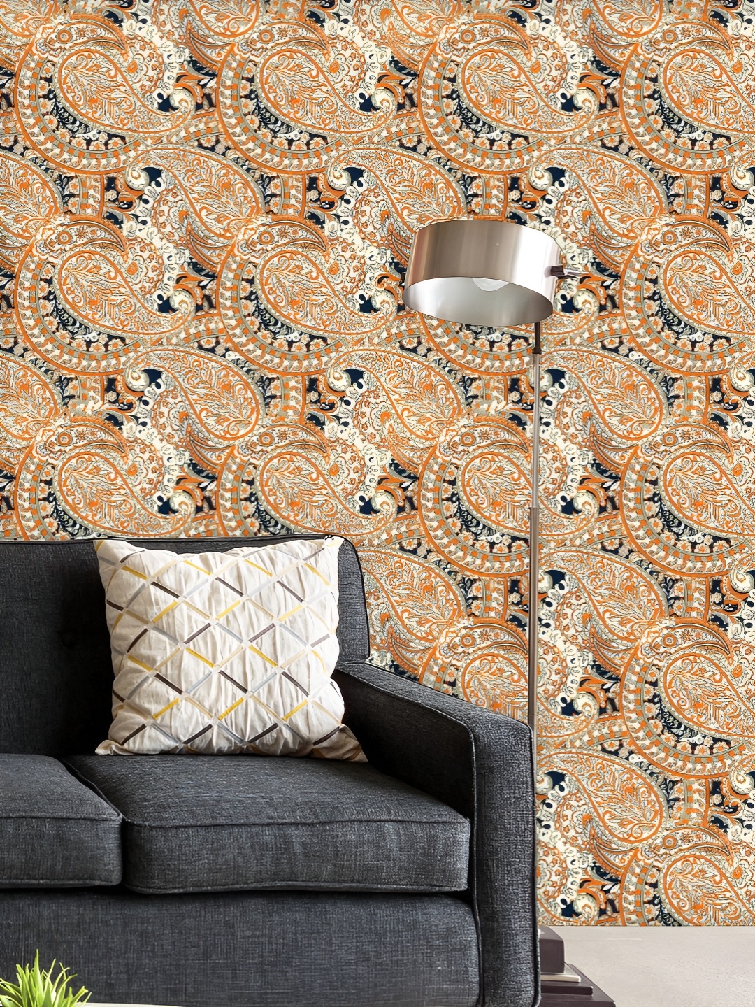 

ArtzFolio Printed UV-Resistant Anti-Bacterial Paisley Bohemian Art Peel & Stick Wallpaper, Multi