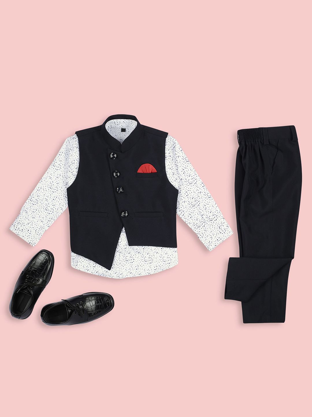 

YK Infants Boys 3-Piece Printed Suits, Navy blue