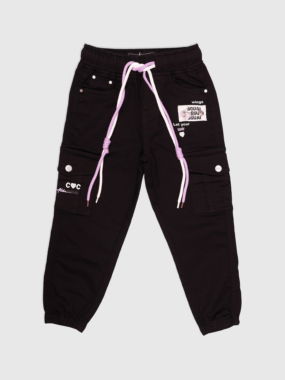 

Albion By CnM Girls Jogger Printed Stretchable Jeans, Black