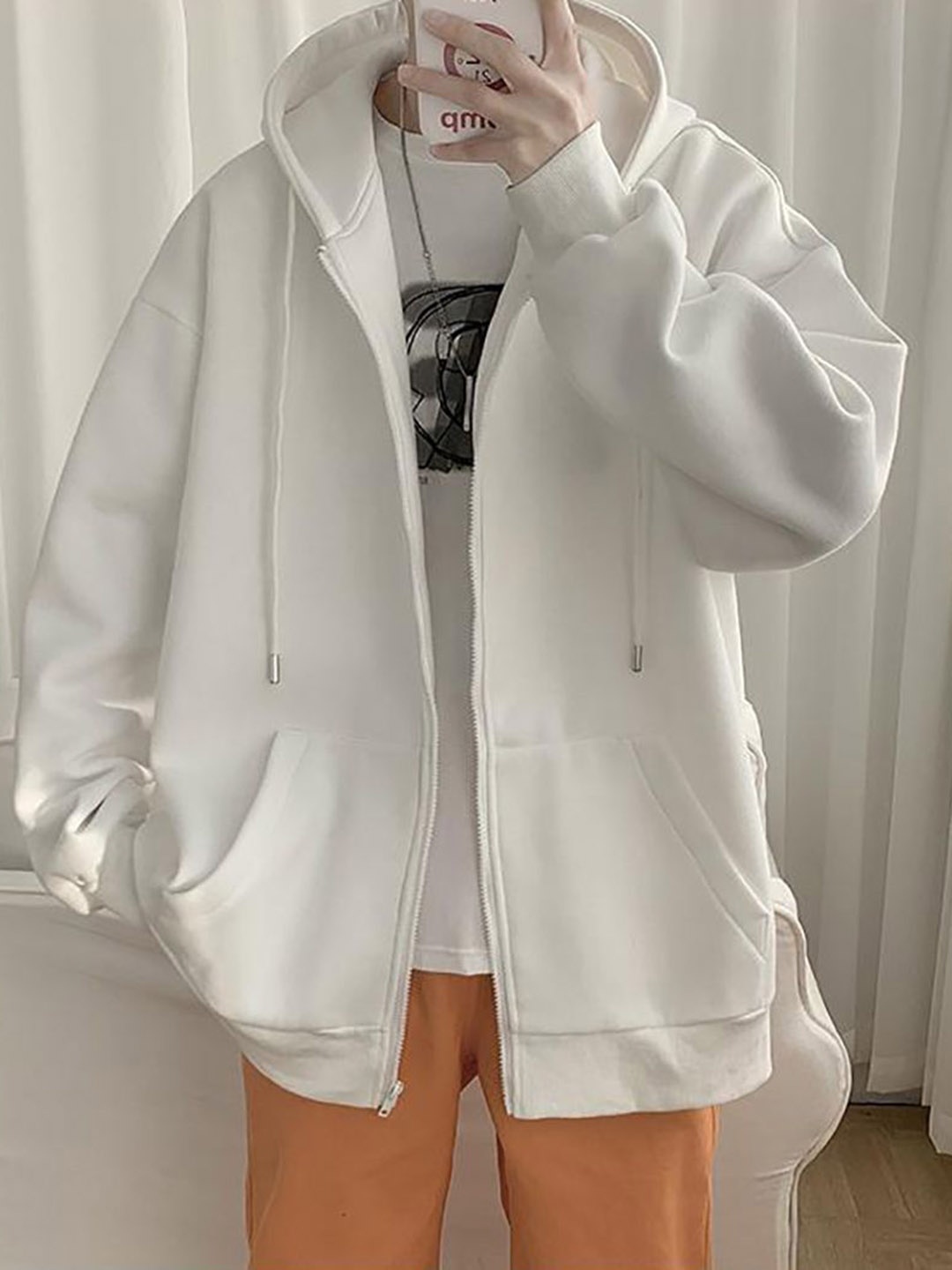 

StyleCast x Revolte Men Lightweight Open Front Jacket, White