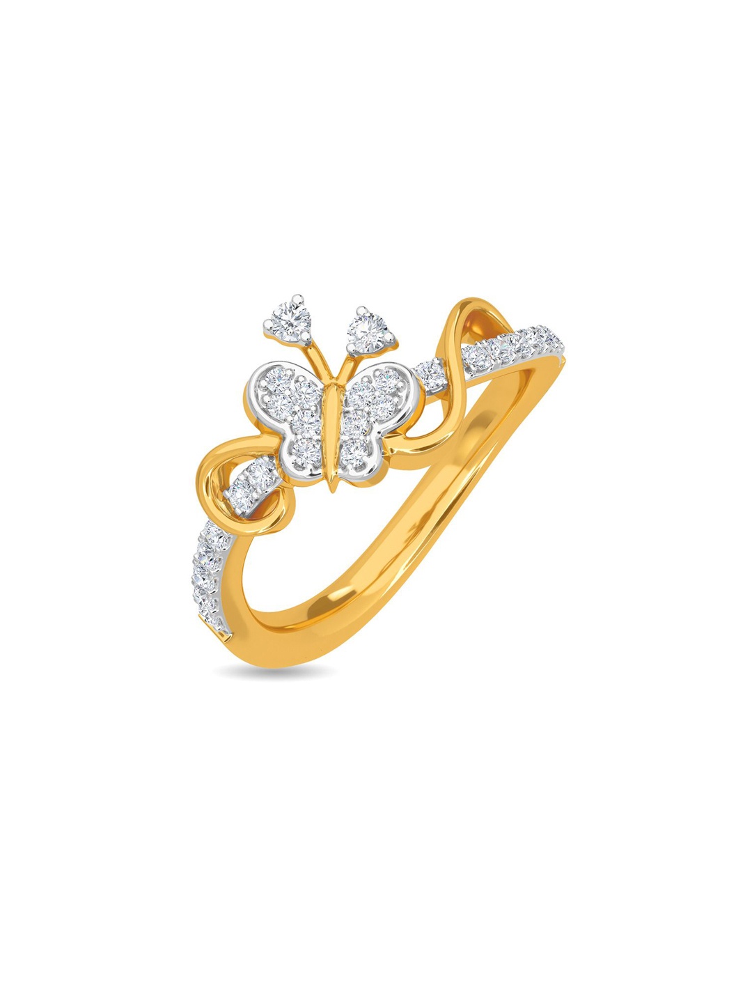 

KISNA DIAMOND AND GOLD JEWELLERY Women 14KT Swian Diamond Ring 0.27 carat