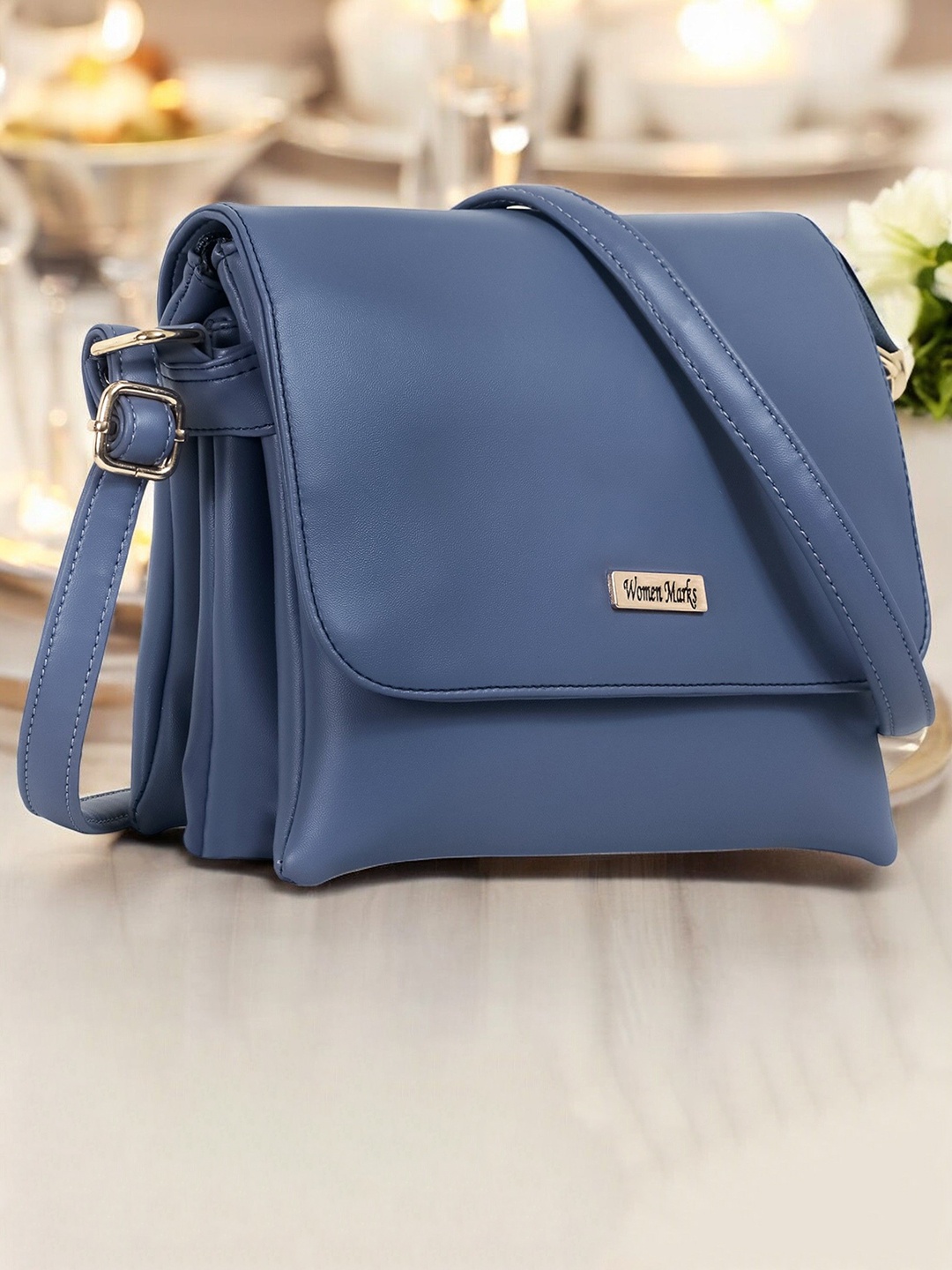 

WOMEN MARKS PU Sling Bag with Tasselled, Blue