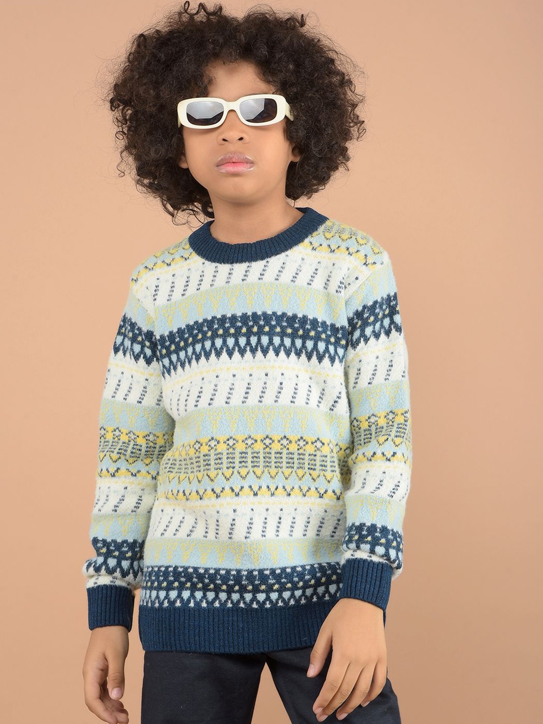 

Crimsoune Club Boys Round Neck Pullover Sweater, Blue