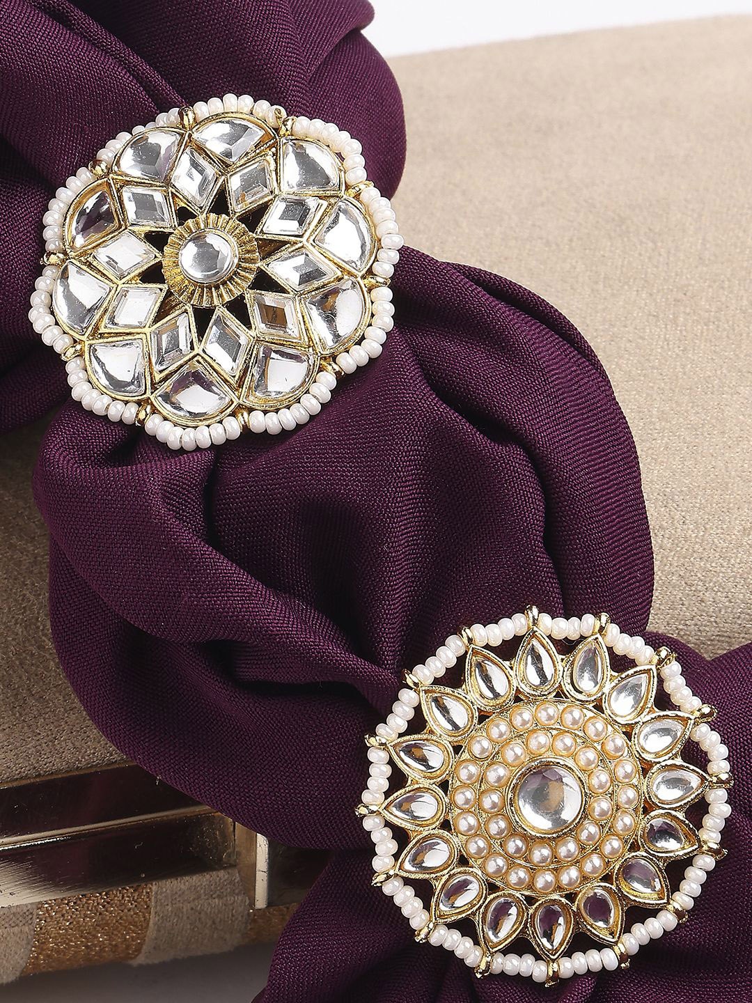 

Anouk Set Of 2 Kundan Studded Adjustable Finger Rings, Gold