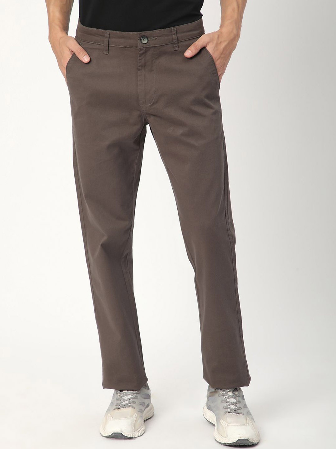 

R&B Men Mid-Rise Chinos, Grey