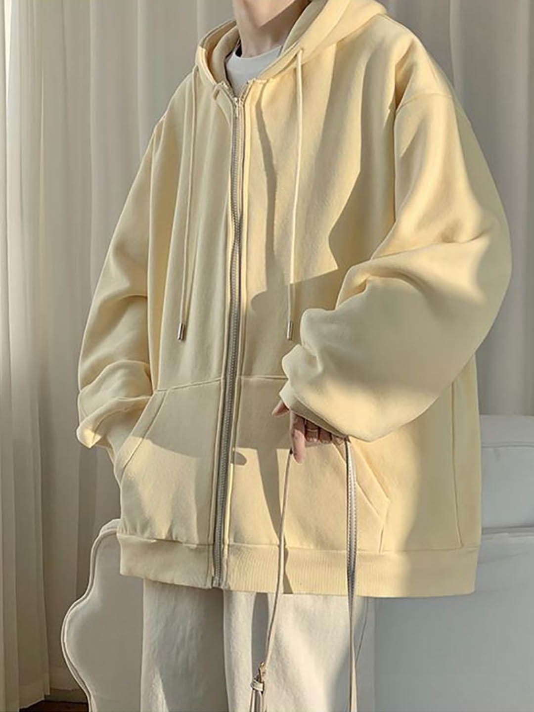 

StyleCast x Revolte Men Lightweight Open Front Jacket, Beige