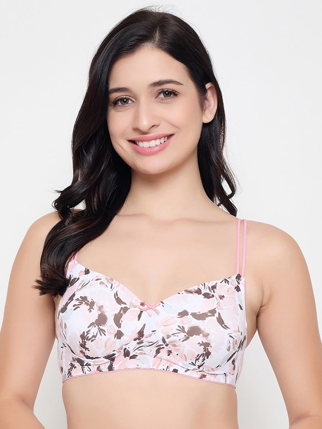 

Clovia Women Floral Full Coverage Lightly Padded T-shirt Bra, White