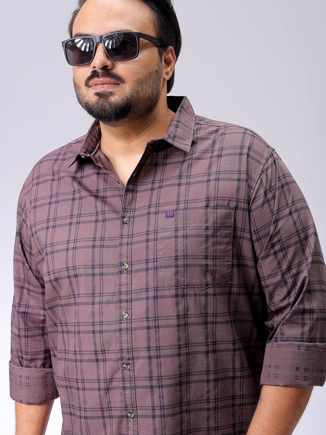 

Hardsoda by The Indian Garage Co Men Opaque Checked Casual Shirt, Purple