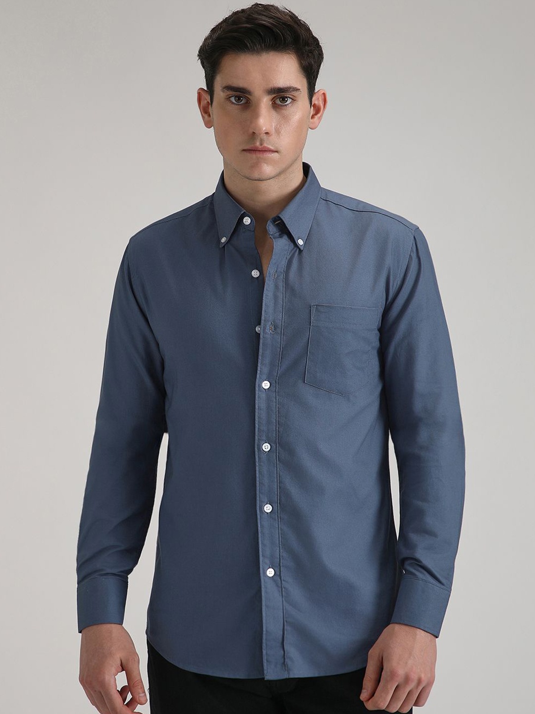 

Banana Club Men Classic Long Sleeve Slim Fit Casual Shirt, Blue