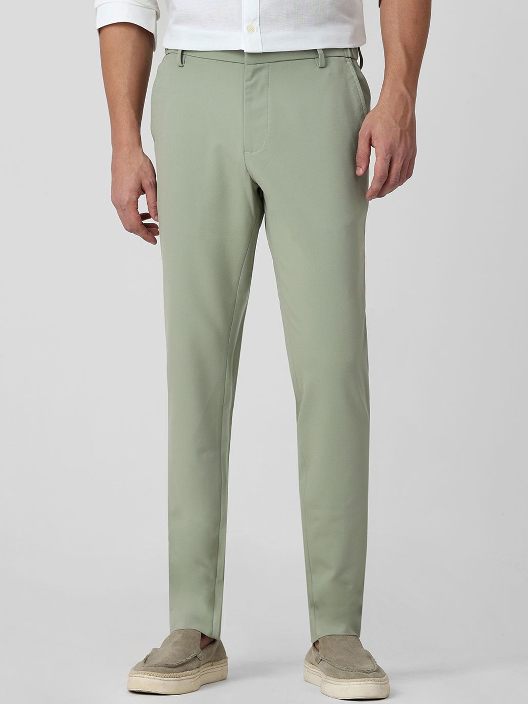 

Mufti Men Mid-Rise Slim Fit Formal Trousers, Green