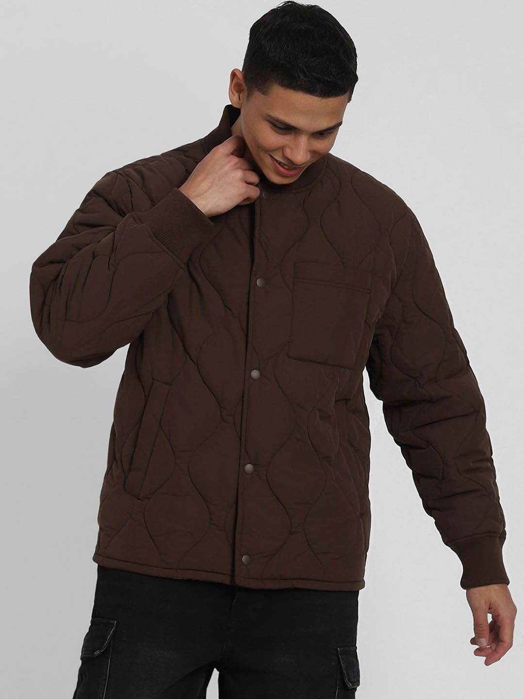 

AMERICAN EAGLE OUTFITTERS Men Bomber Jacket, Brown