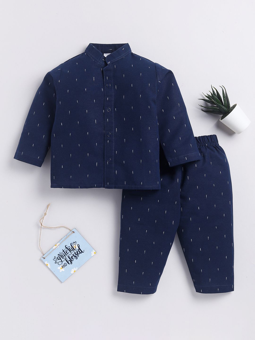 

Clt.s Kids Graphic Printed Night Pure Cotton suit, Blue