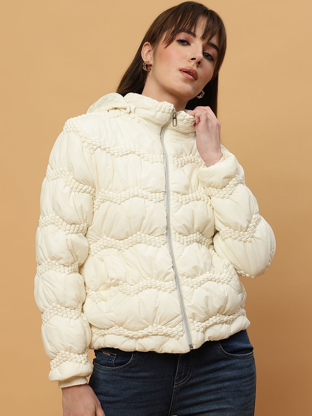 

Beatnik Women Puffer Jacket, Off white