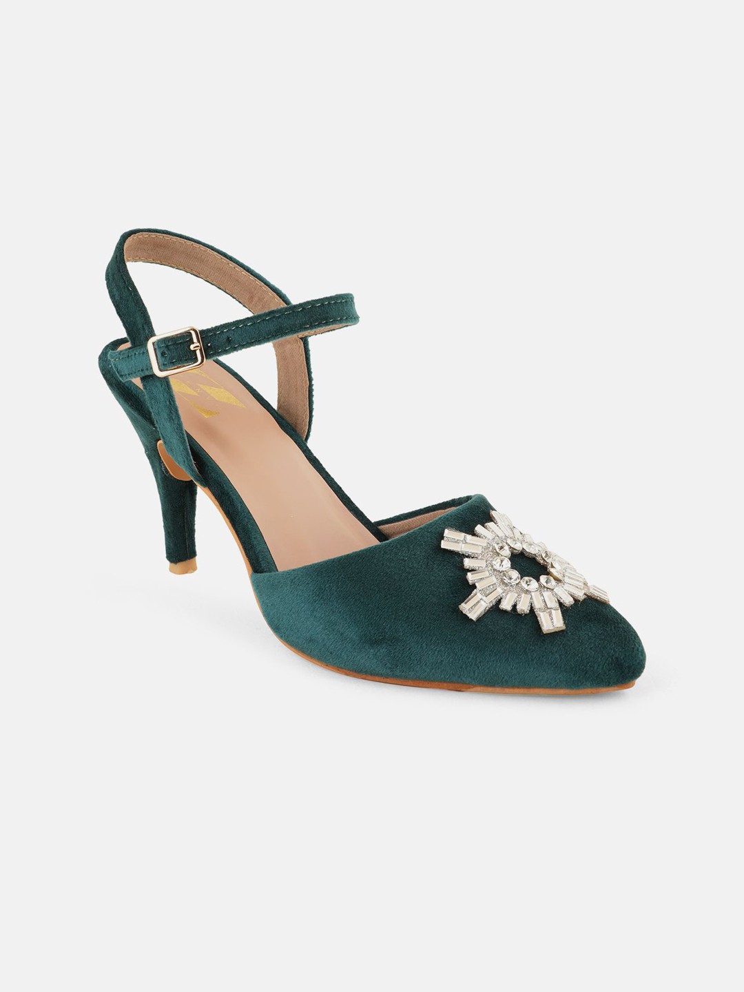 

DressBerry Women Embellished Party Stiletto Pumps, Green
