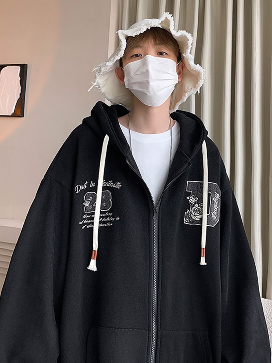 

StyleCast x Revolte Men Hooded Long Sleeves Sweatshirt, Black