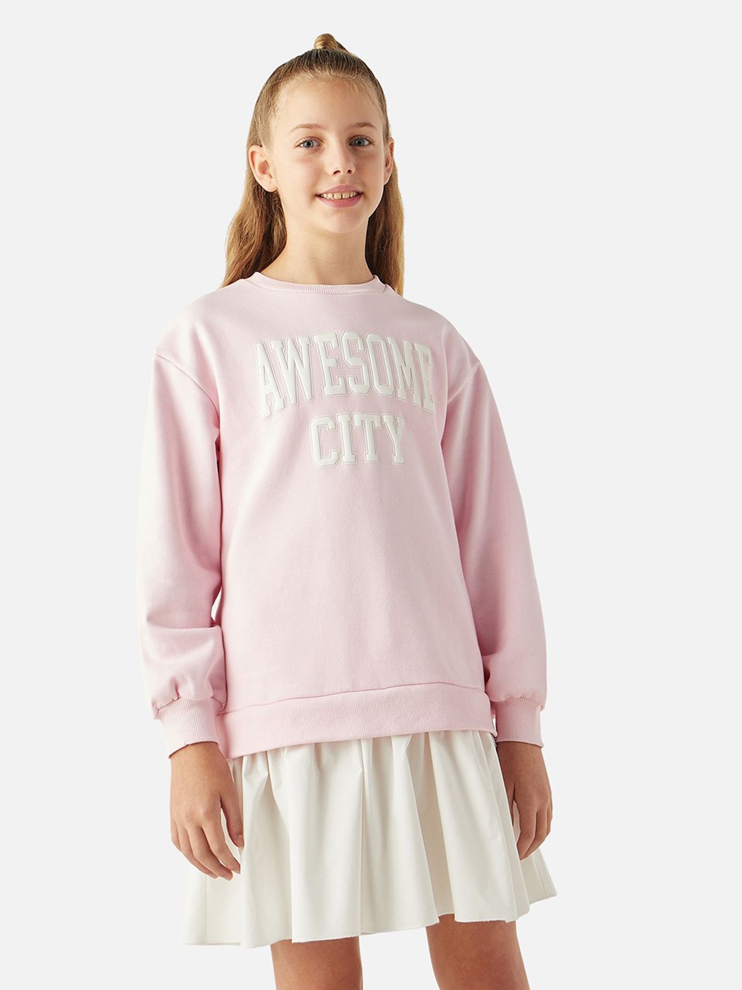 

Juniors by Babyshop Girls Typography Printed Cotton Sweatshirt, Pink