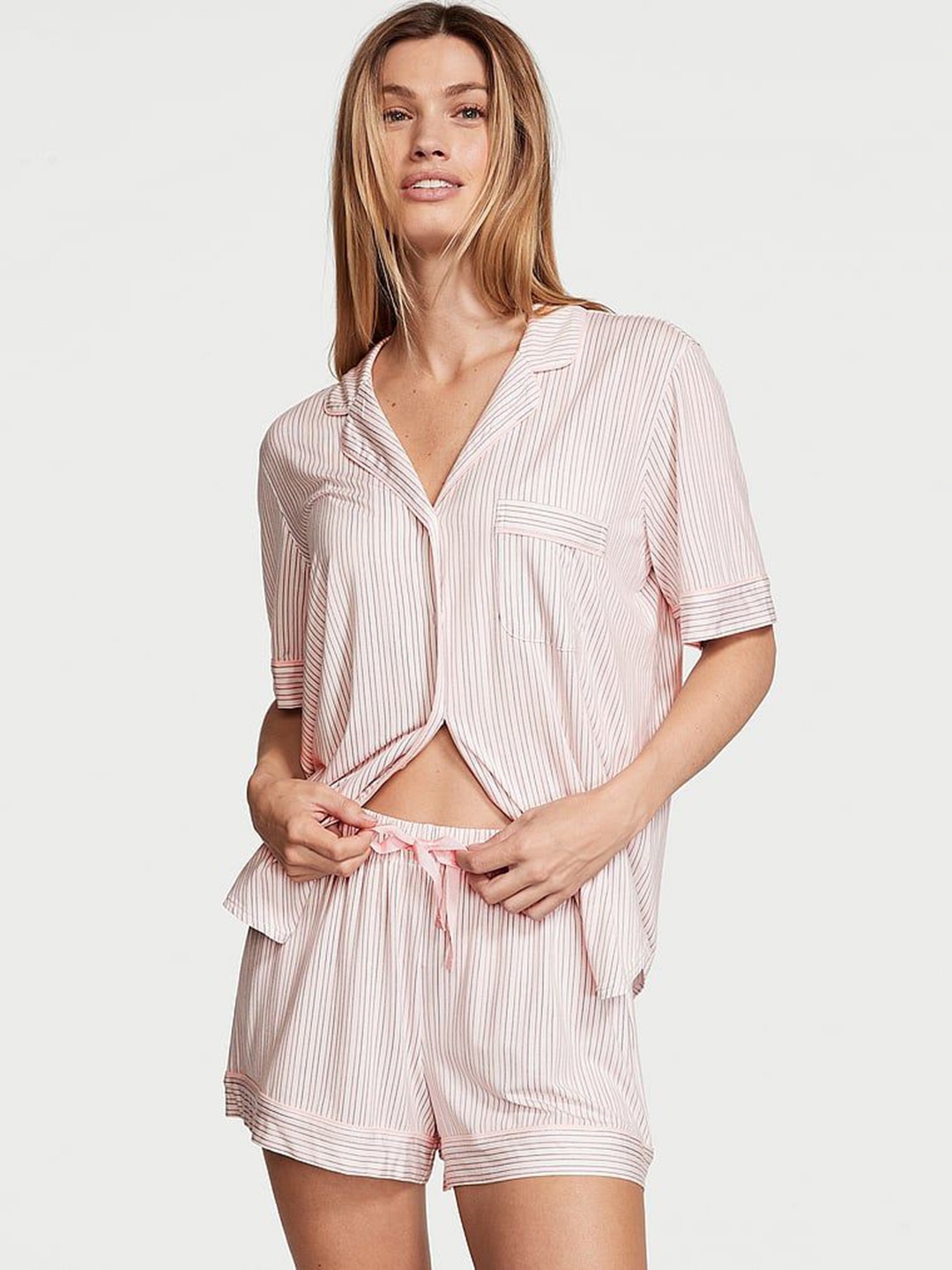 

Victoria's Secret Women Striped Night suit, Pink
