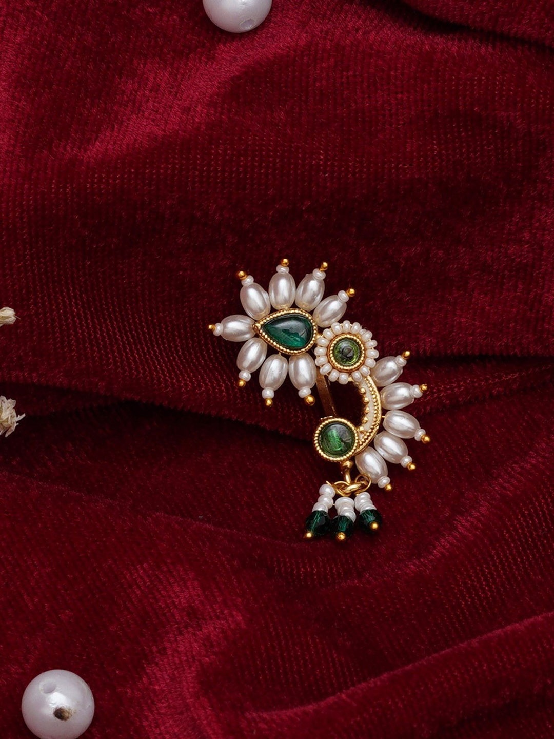 

Mali Fionna Gold-Plated Artificial Stones and Beads Stud Nosepin