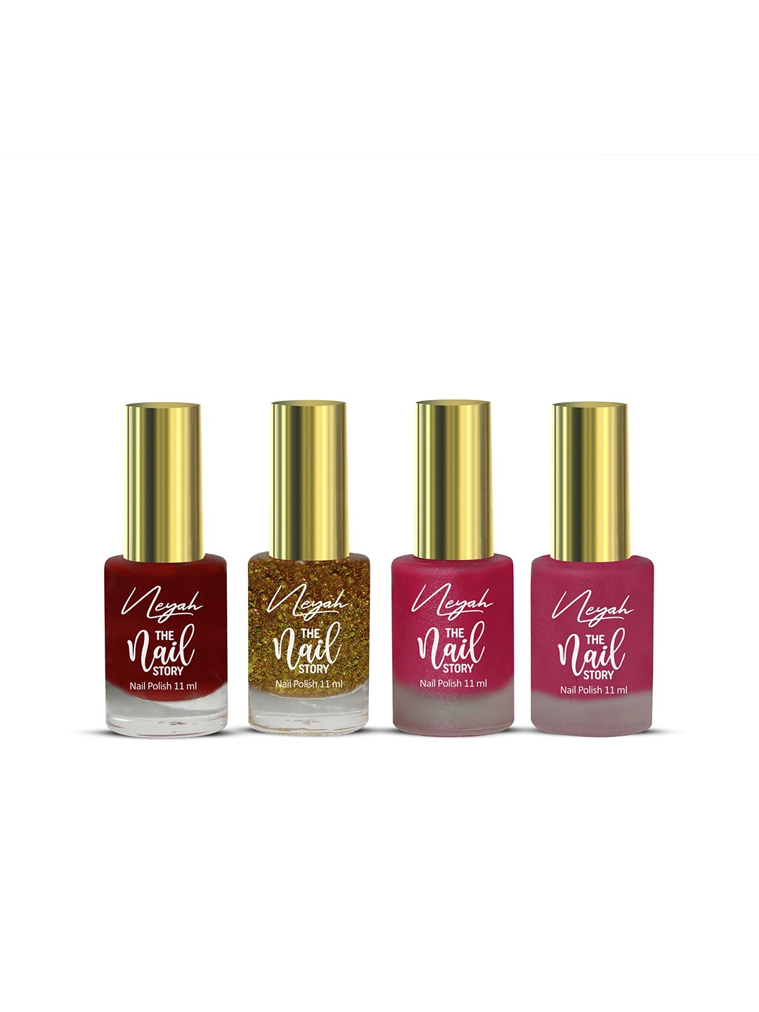 

Neyah The Nail Story Set Of 4 Long Wearing Nail Polish - 11 ml Each, Maroon