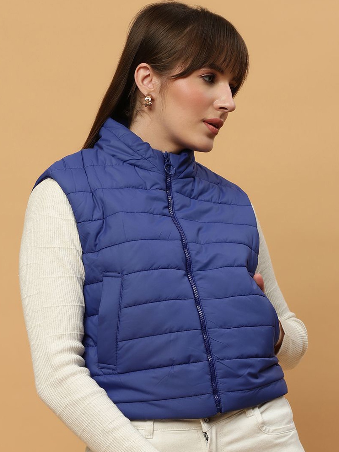 

Beatnik Women Quilted Jacket, Blue