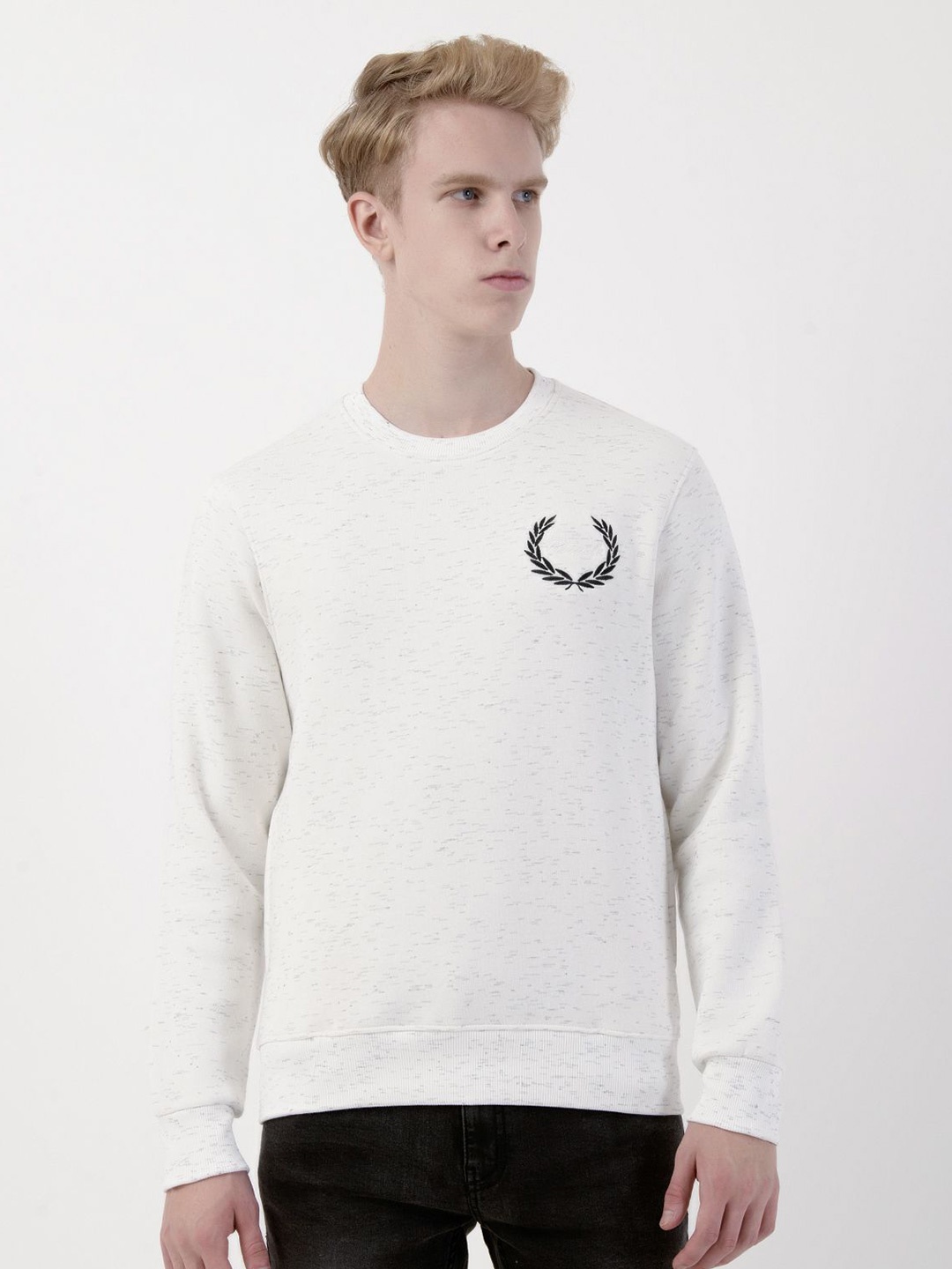 

Albion By CnM Men Round Neck Pullover Sweatshirt, White