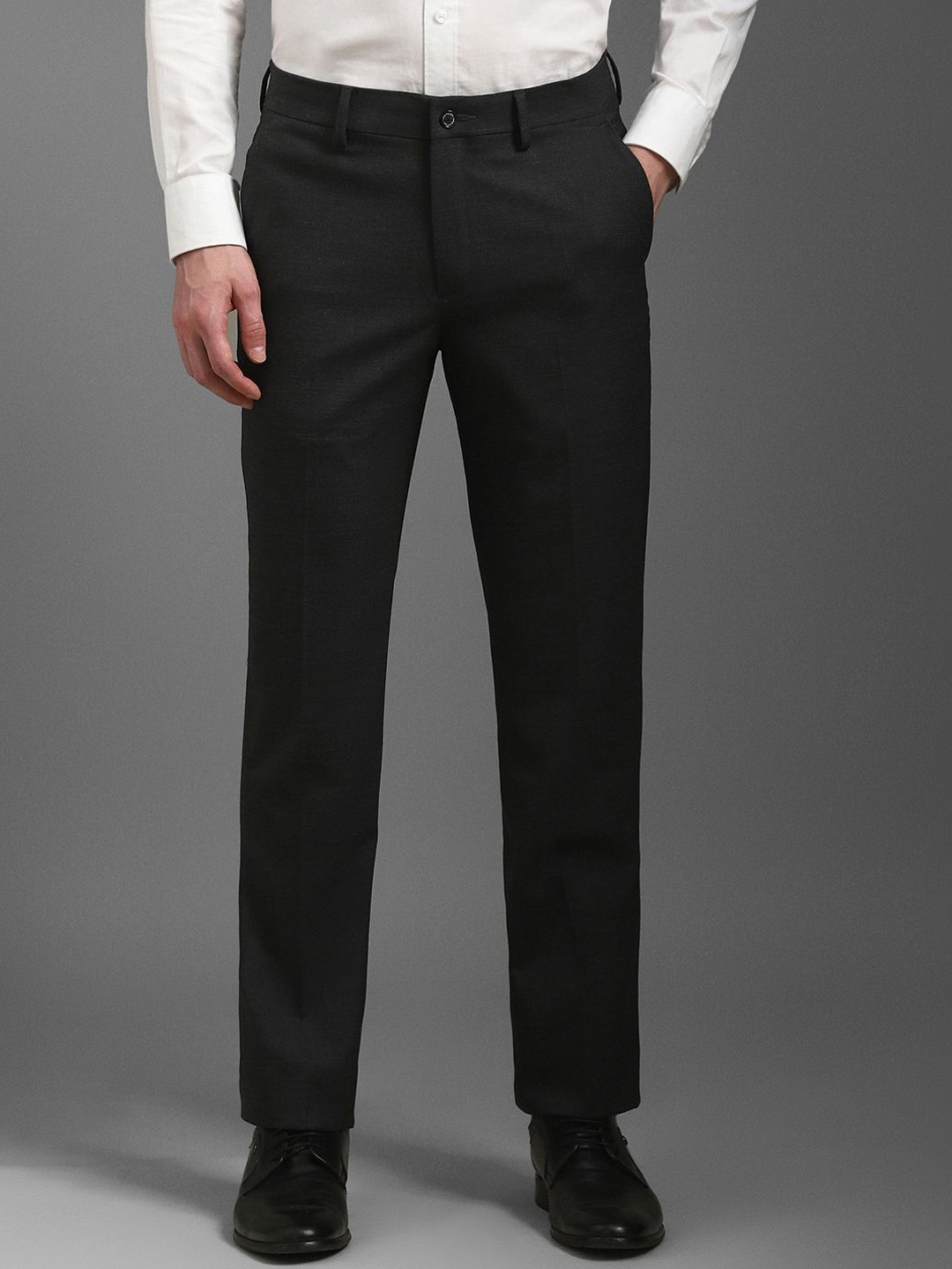 

Louis Philippe Men Slim Fit Formal Trousers, Charcoal