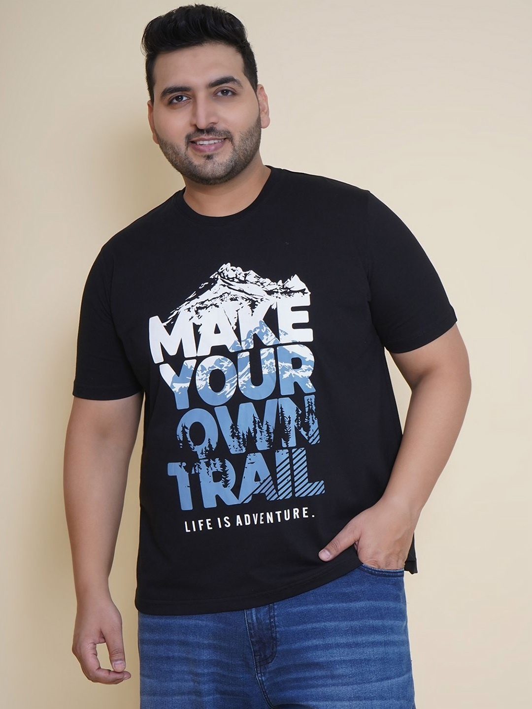 

John Pride Men Printed Pockets T-shirt, Black