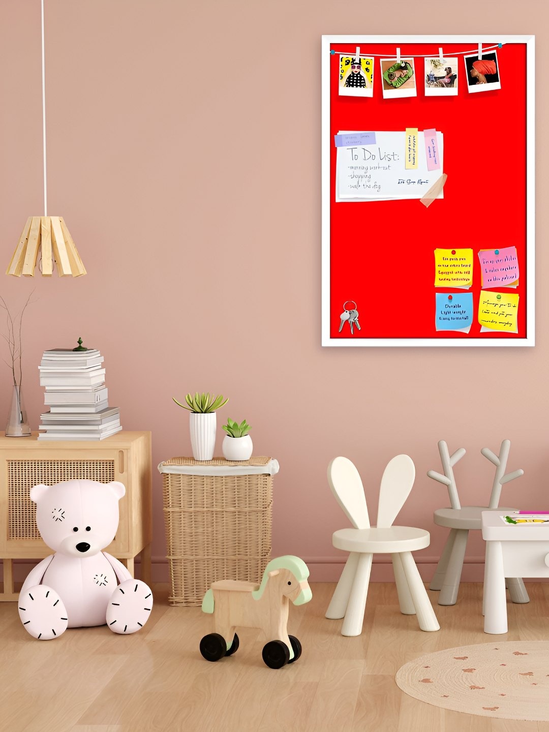 

ArtzFolio Wooden Notice Pin Board, Red