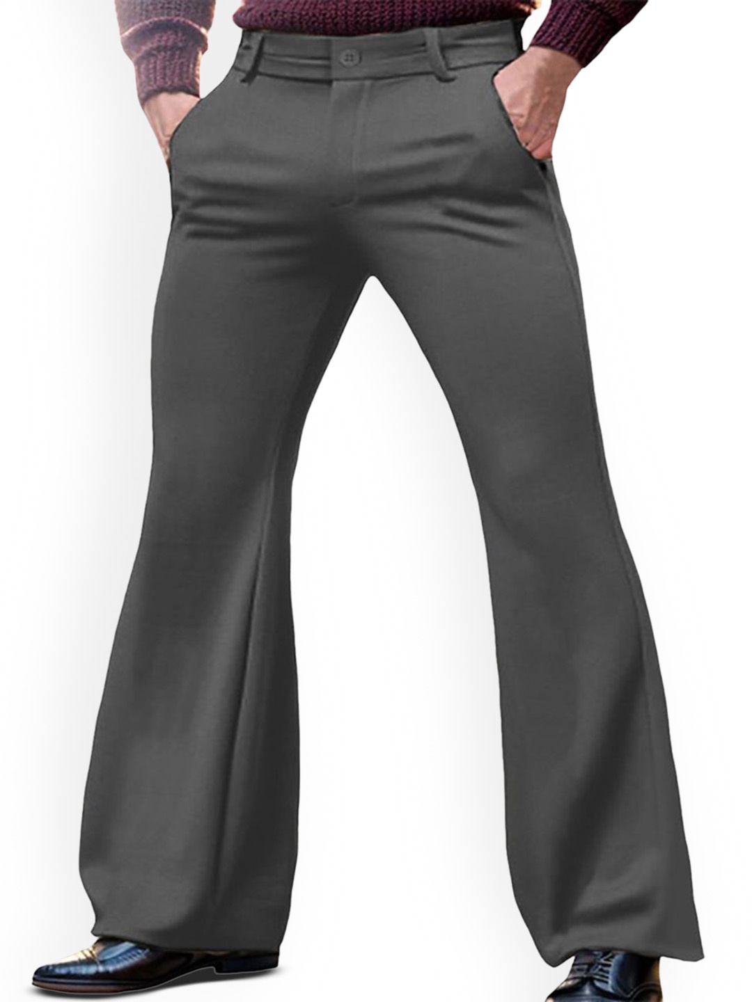 

StyleCast x Revolte Men Mid-Rise Regular Fit Easy Wash Bootcut Trousers, Grey