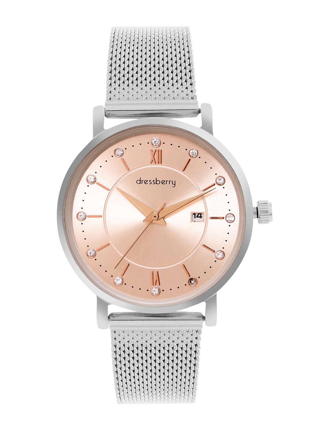 

DressBerry Women Brass Dial & Straps Analogue Watch DB-SS21-12F, Rose