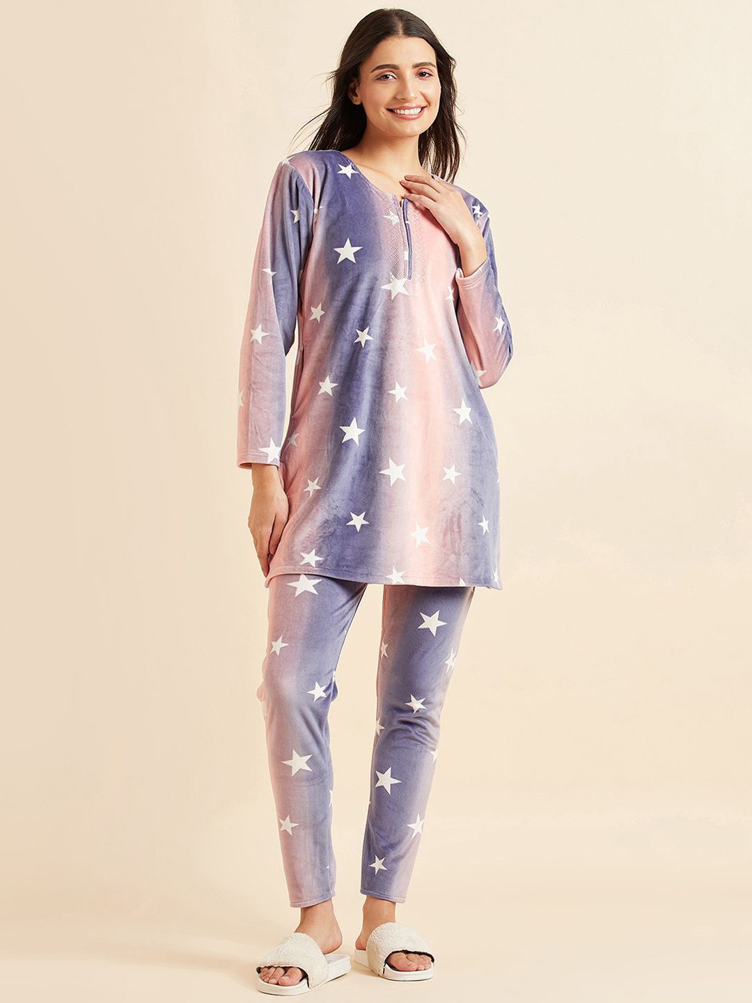 

Sweet Dreams Women Printed Night suit, Blue