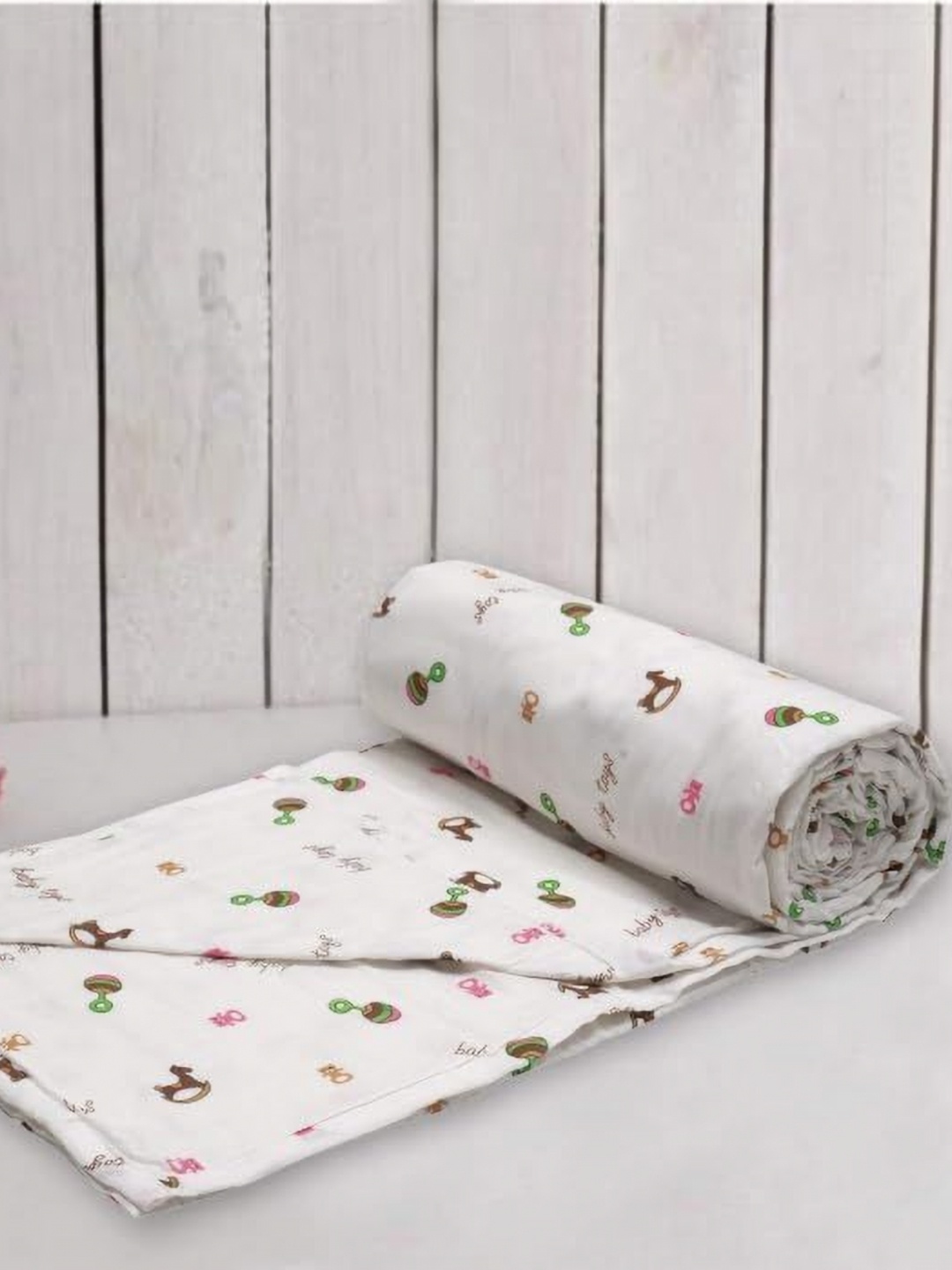 

Trance Home Linen White & Green Floral 150 GSM Double Bed Dohar