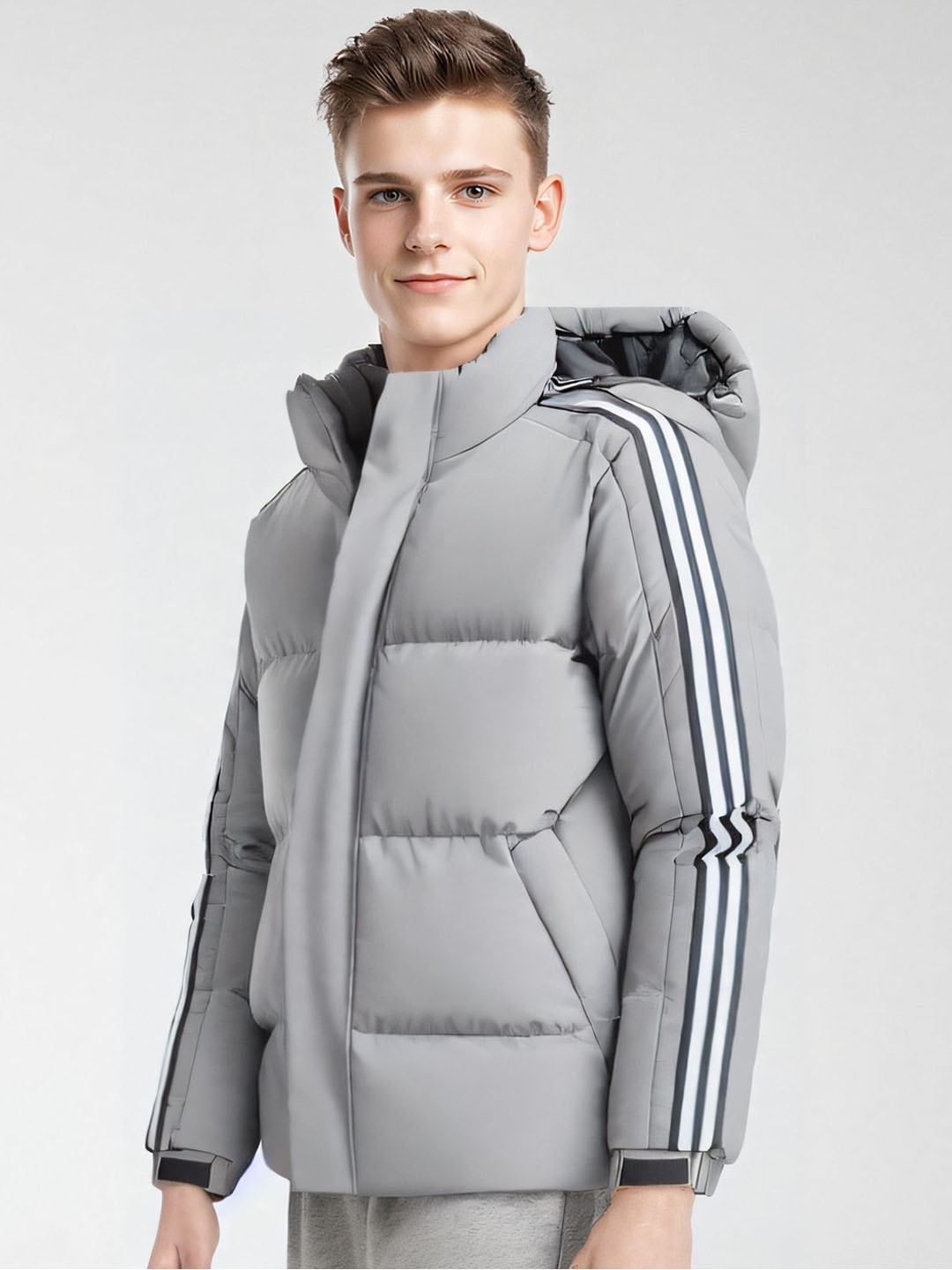 

StyleCast x Revolte Men Parka Jacket, Grey