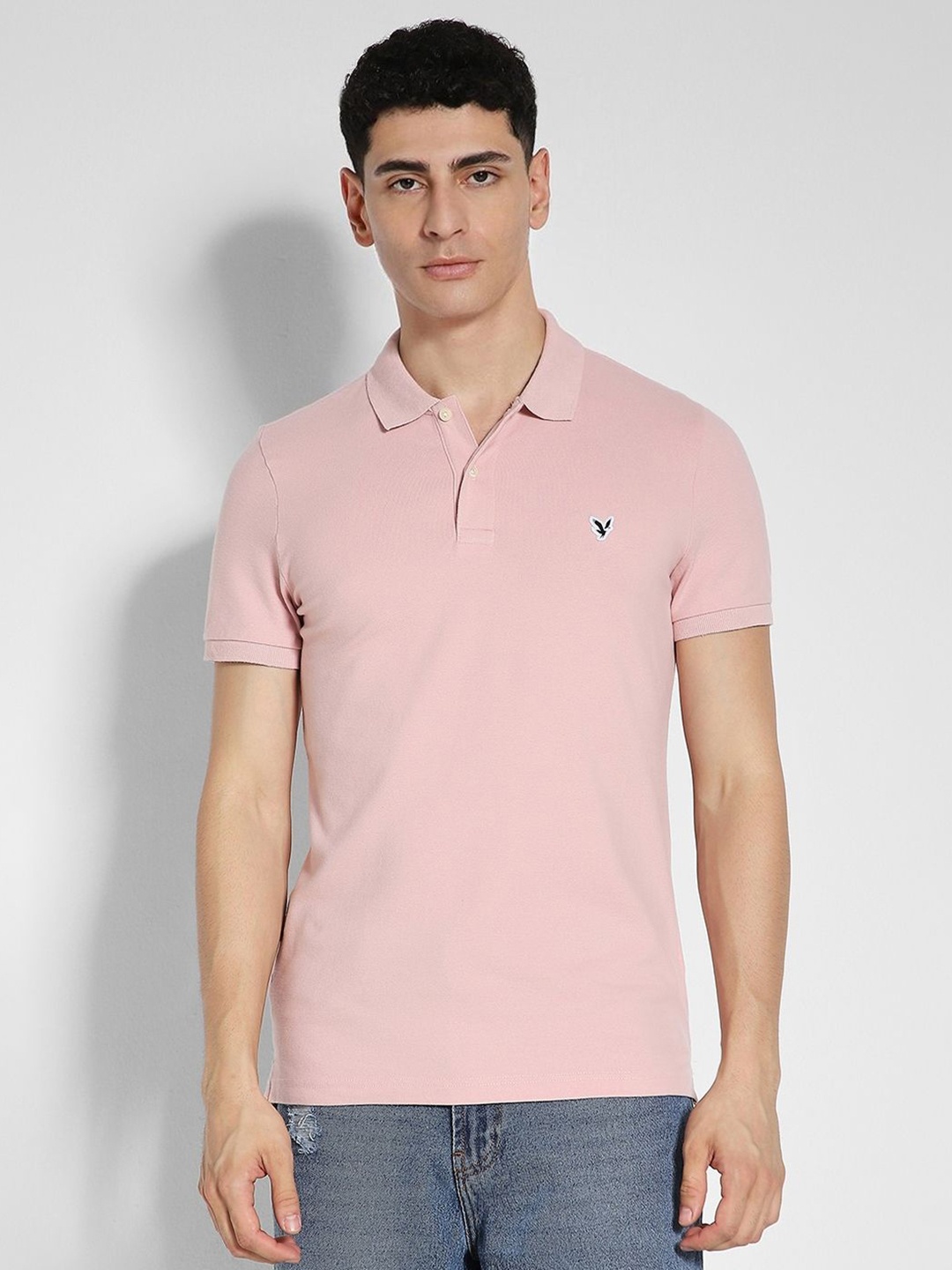 

AMERICAN EAGLE OUTFITTERS AE Slim Fit Flex Pique Polo Collar T-shirt, Pink