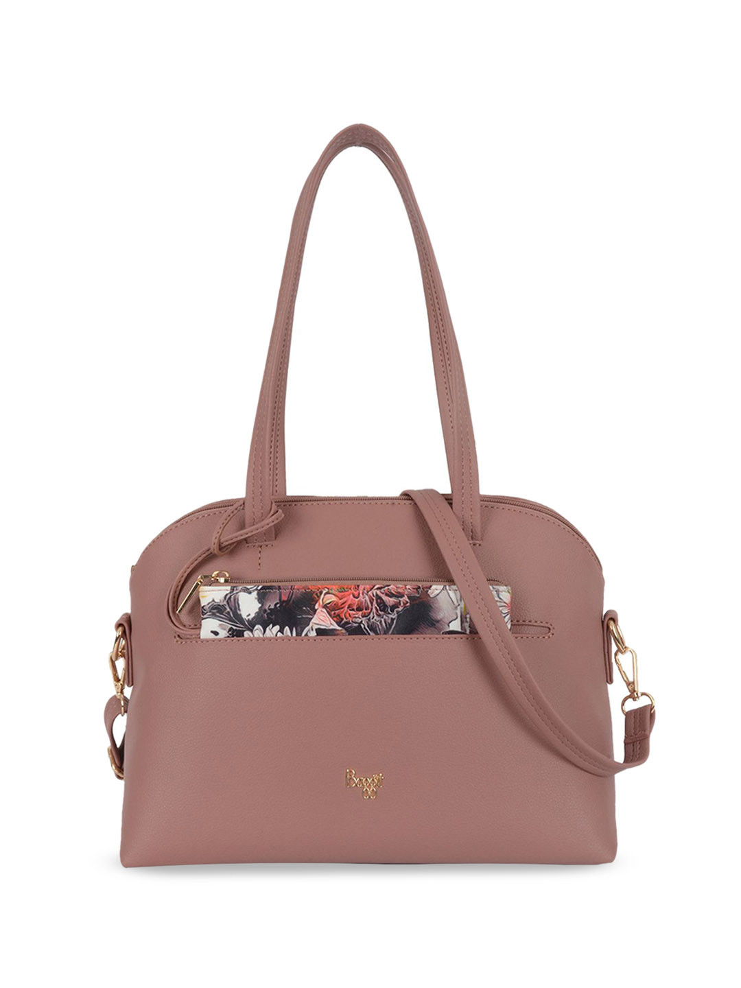 

Baggit PU Structured Shoulder Bag with Applique, Pink