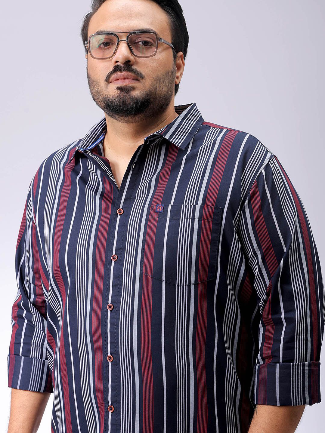 

Hardsoda by The Indian Garage Co Striped Casual Shirt, Navy blue