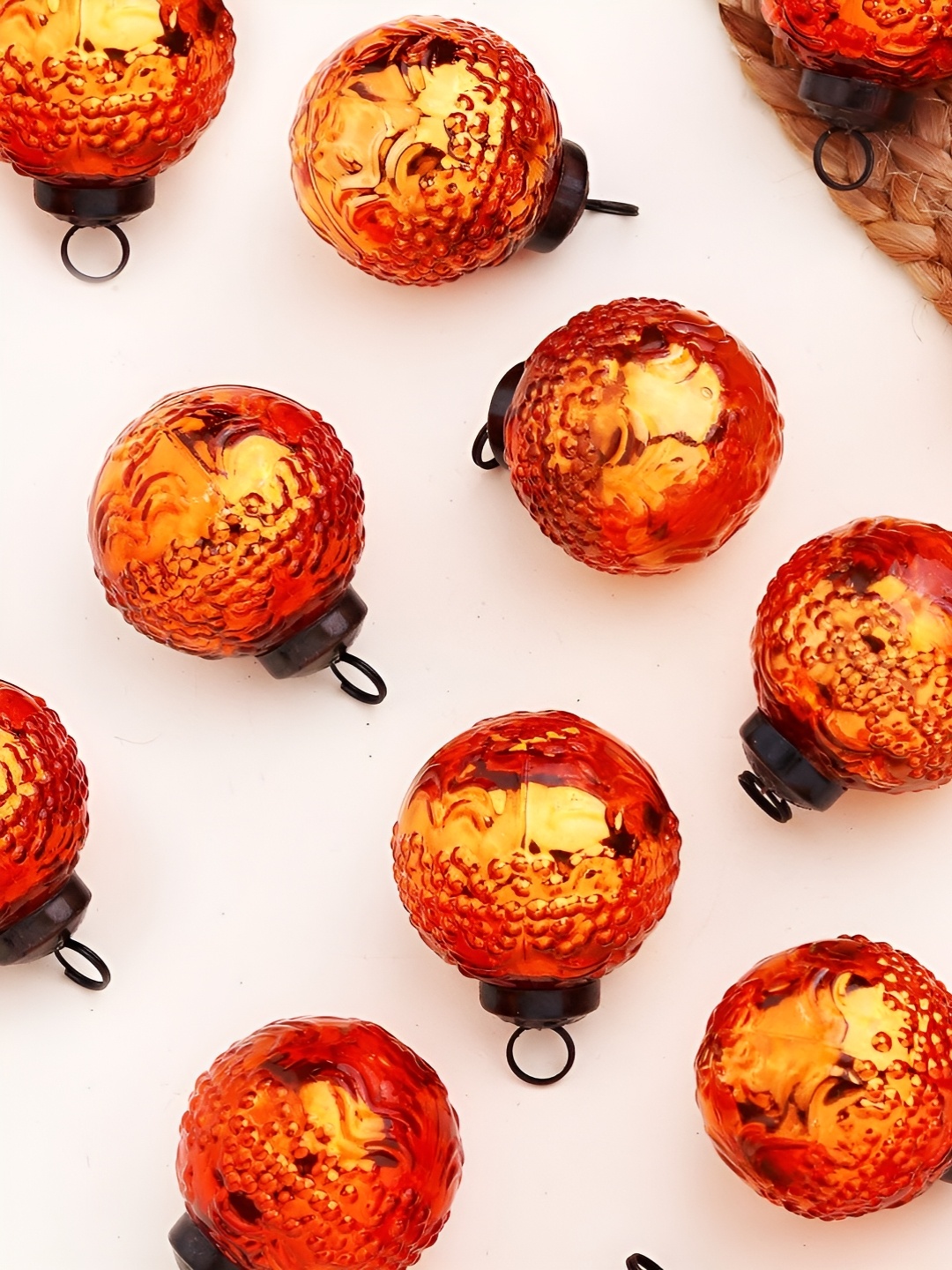

Indianshelf 12-Pcs Glossy Glass Christmas Tree Decoration, Copper