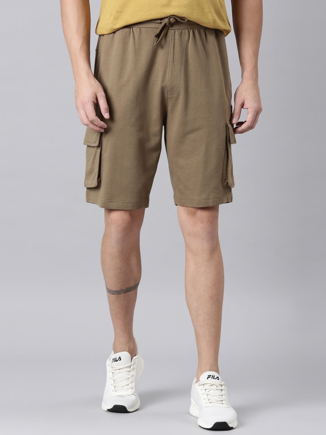 

FILA Men Cotton Shorts, Camel brown