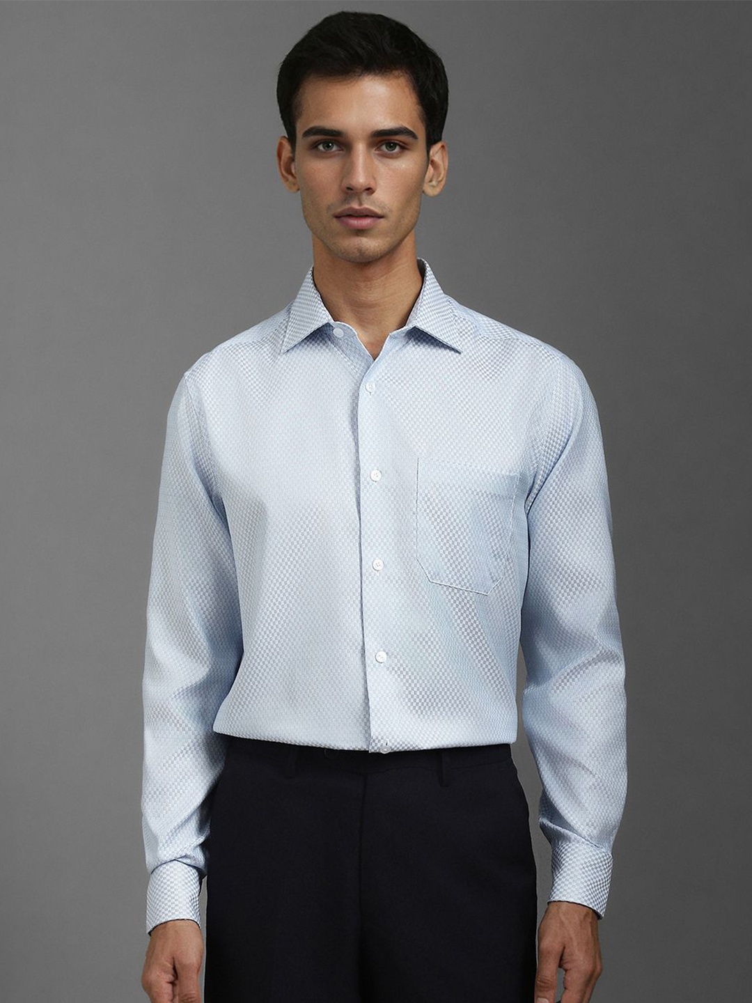 

Louis Philippe Men Classic Opaque Formal Shirt, Blue