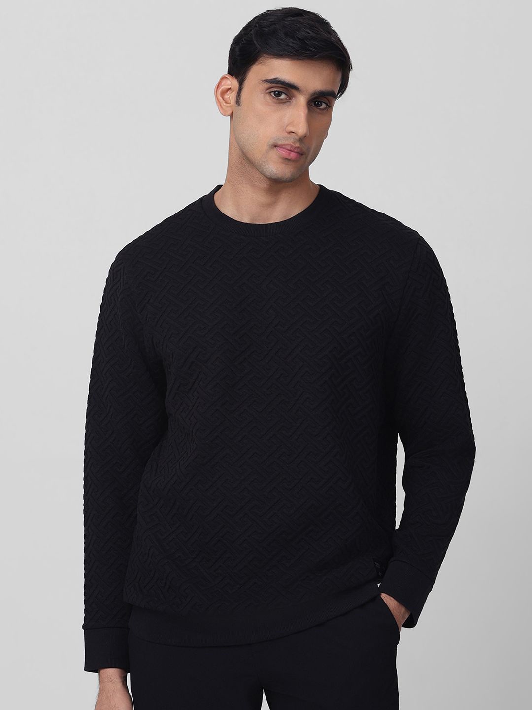

Mufti Men Cotton Printed Long Sleeves Sweatshirt, Black