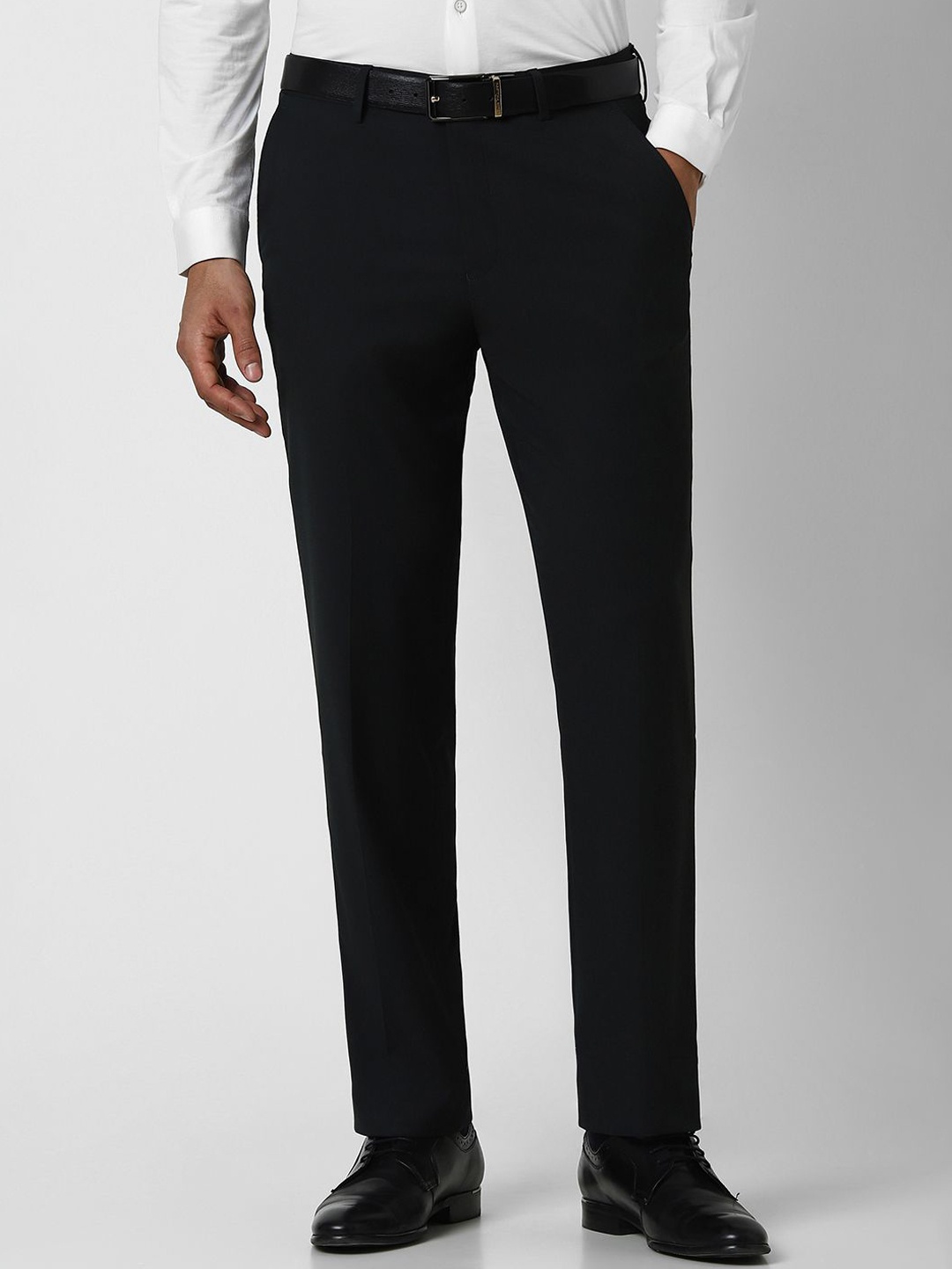 

Van Heusen Men Mid-Rise Formal Trousers, Black